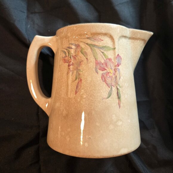 Vintage UNIVERSAL POTTERIES, Cambridge, Ohio Stoneware Floral Pitcher - Picture 1 of 10